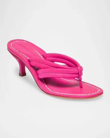 Bernardo 1946 Miami Kitten-Heel Leather Mule Sandals | Thumbnail 2 Bernardo 1946 Miami Kitten-Heel Leather Mule Sandals | Thumbnail 2