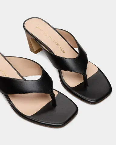 Stuart Weitzman 50mm Stassi Leather Thong Sandals | Thumbnail 3
