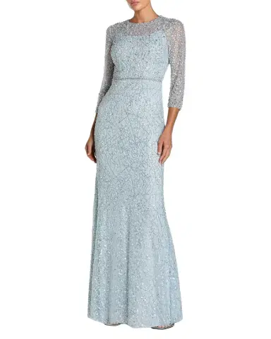 Mac Duggal Embellished Lace Column Gown | Thumbnail 1 Mac Duggal Embellished Lace Column Gown | Thumbnail 1