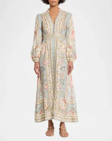 Zimmermann Roselight Plunge Midi Dress | Thumbnail 2 Zimmermann Roselight Plunge Midi Dress | Thumbnail 2