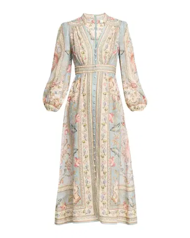 Zimmermann Roselight Plunge Midi Dress | Thumbnail 1 Zimmermann Roselight Plunge Midi Dress | Thumbnail 1
