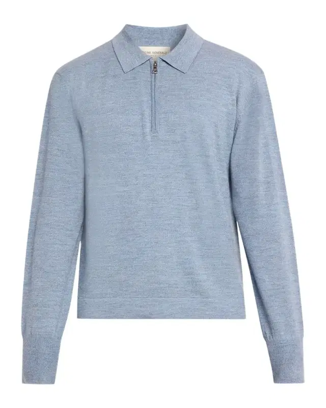 Men 's Bene Merino Wool Quarter-Zip Polo Sweater