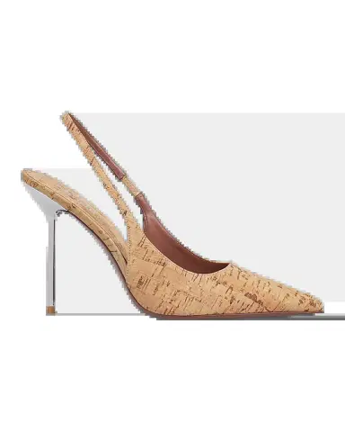 Paris Texas 105mm Lidia Cork Slingback Pumps | Thumbnail 2