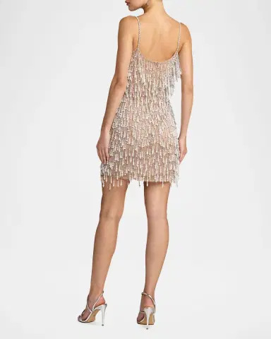 Mac Duggal Beaded Fringe Bodycon Mini Dress | Thumbnail 3 Mac Duggal Beaded Fringe Bodycon Mini Dress | Thumbnail 3