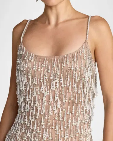 Mac Duggal Beaded Fringe Bodycon Mini Dress | Thumbnail 4 Mac Duggal Beaded Fringe Bodycon Mini Dress | Thumbnail 4