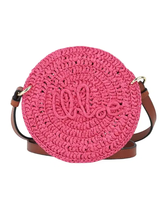 Girl 's Logo-Embroidered Raffia Shoulder Bag