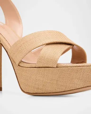 Gianvito Rossi 70mm Raffia Platform Sandals | Thumbnail 3 Gianvito Rossi 70mm Raffia Platform Sandals | Thumbnail 3
