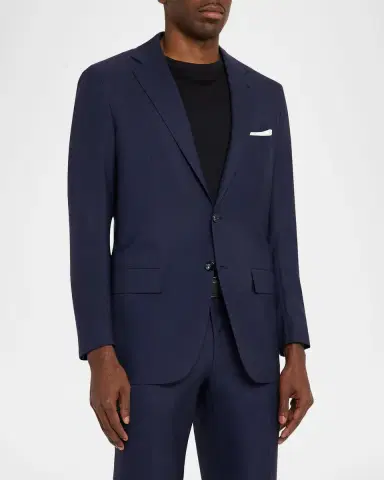 Kiton Men's Mini-Check Wool Modern Fit Two-Piece Suit | Thumbnail 4