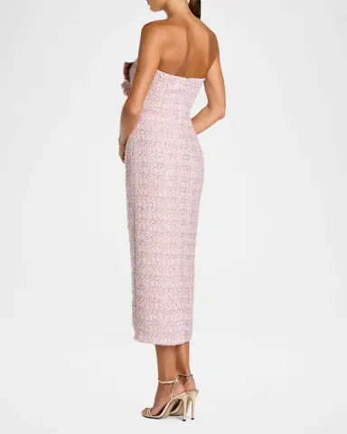 Mac Duggal Strapless Boucle Column Midi Dress | Thumbnail 2 Mac Duggal Strapless Boucle Column Midi Dress | Thumbnail 2