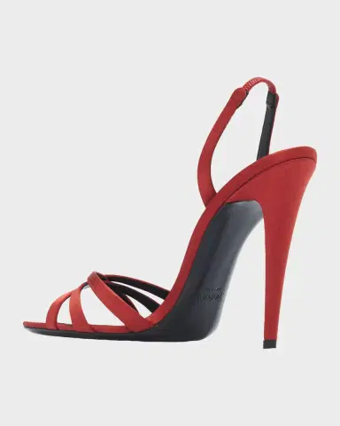 Saint Laurent 110mm Kate Satin Sandals | Thumbnail 4