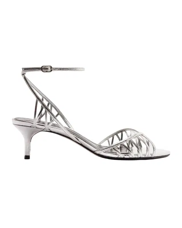 Alexandre Birman 50mm Solene Metallic Leather Sandals