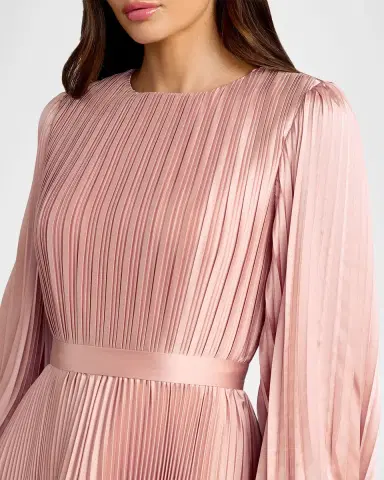 Mac Duggal Pleated Satin Handkerchief Midi Dress | Thumbnail 4