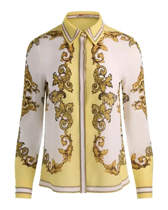 ALICE + OLIVIA Willa Placket Top