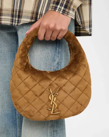 Saint Laurent Icarino Baby YSL Quilted Suede Hobo Bag | Thumbnail 2 Saint Laurent Icarino Baby YSL Quilted Suede Hobo Bag | Thumbnail 2