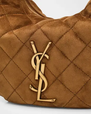 Saint Laurent Icarino Baby YSL Quilted Suede Hobo Bag | Thumbnail 6 Saint Laurent Icarino Baby YSL Quilted Suede Hobo Bag | Thumbnail 6