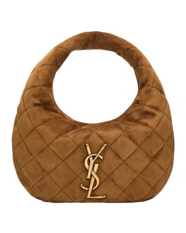 Saint Laurent Icarino Baby YSL Quilted Suede Hobo Bag | Thumbnail 1 Saint Laurent Icarino Baby YSL Quilted Suede Hobo Bag | Thumbnail 1