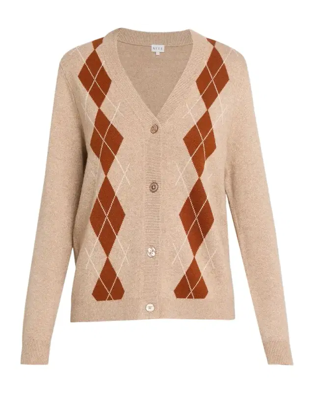 Argyle V-Neck Cardigan