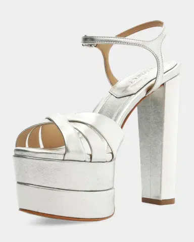 Schutz Keefa High Metallic Leather Platform Sandals | Thumbnail 3 Schutz Keefa High Metallic Leather Platform Sandals | Thumbnail 3