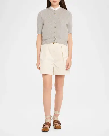 Miu Miu Canvas Leather-Strap Ballerina Flats | Thumbnail 3