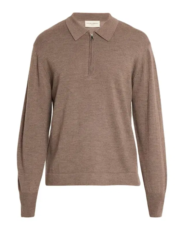Men 's Bene Merino Wool Quarter-Zip Polo Sweater