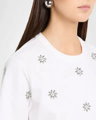 Veronica Beard Embellished Crewneck T-Shirt | Thumbnail 5 Veronica Beard Embellished Crewneck T-Shirt | Thumbnail 5