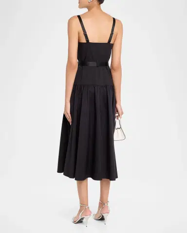 L'Agence Rima Belted Midi Dress | Thumbnail 3 L'Agence Rima Belted Midi Dress | Thumbnail 3