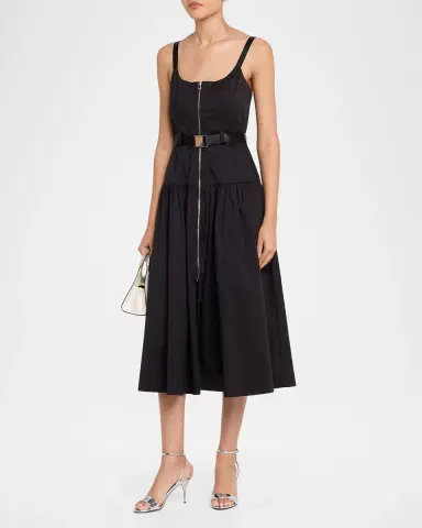 L'Agence Rima Belted Midi Dress | Thumbnail 4 L'Agence Rima Belted Midi Dress | Thumbnail 4