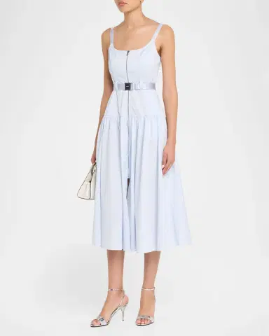 L'Agence Rima Belted Midi Dress | Thumbnail 4 L'Agence Rima Belted Midi Dress | Thumbnail 4