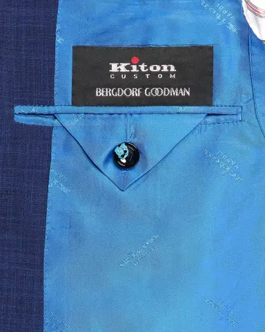 Kiton Men's Textured Check Wool and Silk Two-Piece Suit | Thumbnail 7