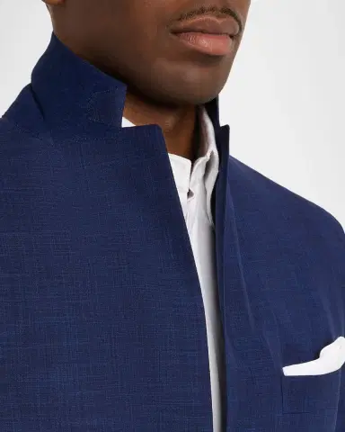 Kiton Men's Textured Check Wool and Silk Two-Piece Suit | Thumbnail 8