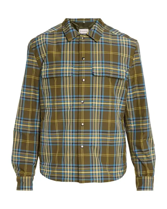 en 's onogram Checked Nylon Shirt Jacket