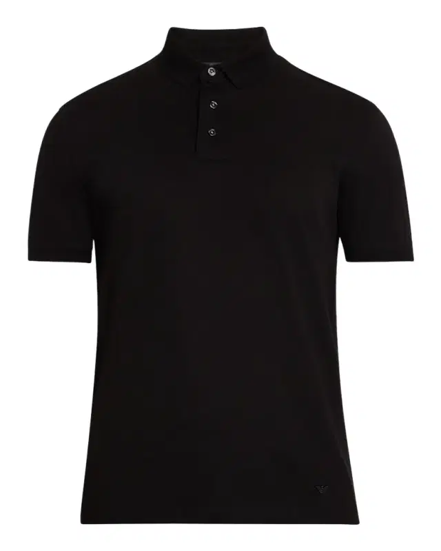 Men 's Cotton Tonal Wave Polo Shirt