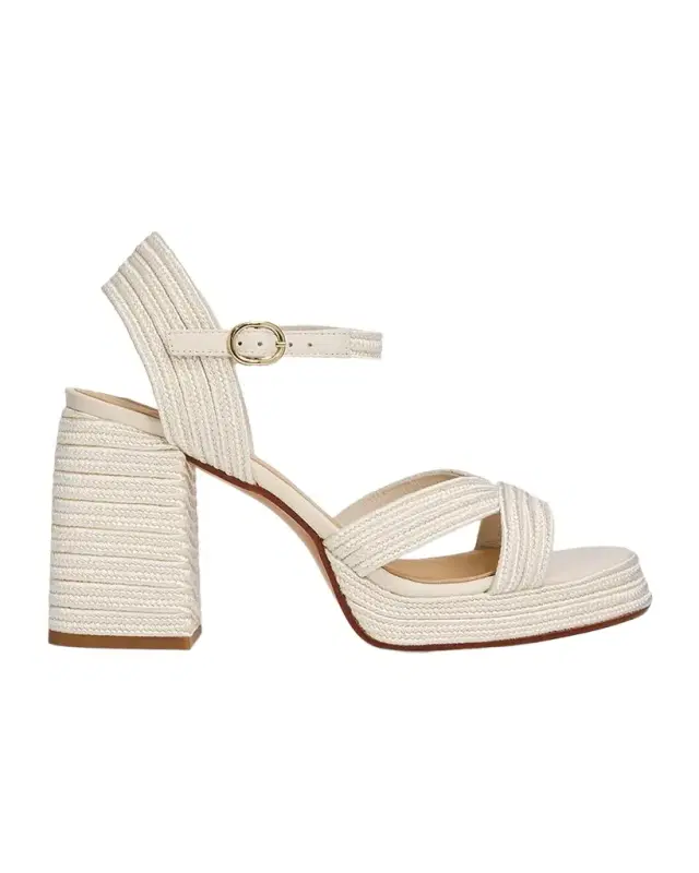 Castañer Valle Metallic Raffia Platform Sandals