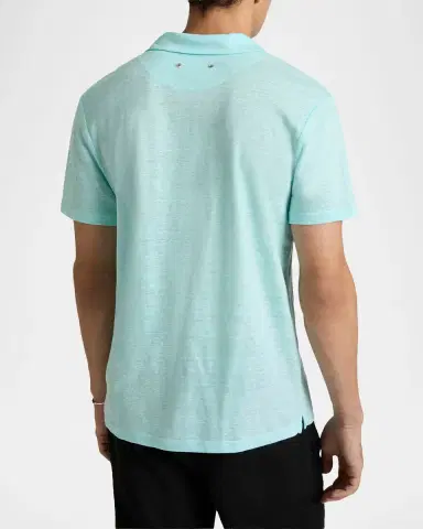 Vilebrequin Men's Linen Jersey Johnny Collar Polo Shirt | Thumbnail 2
