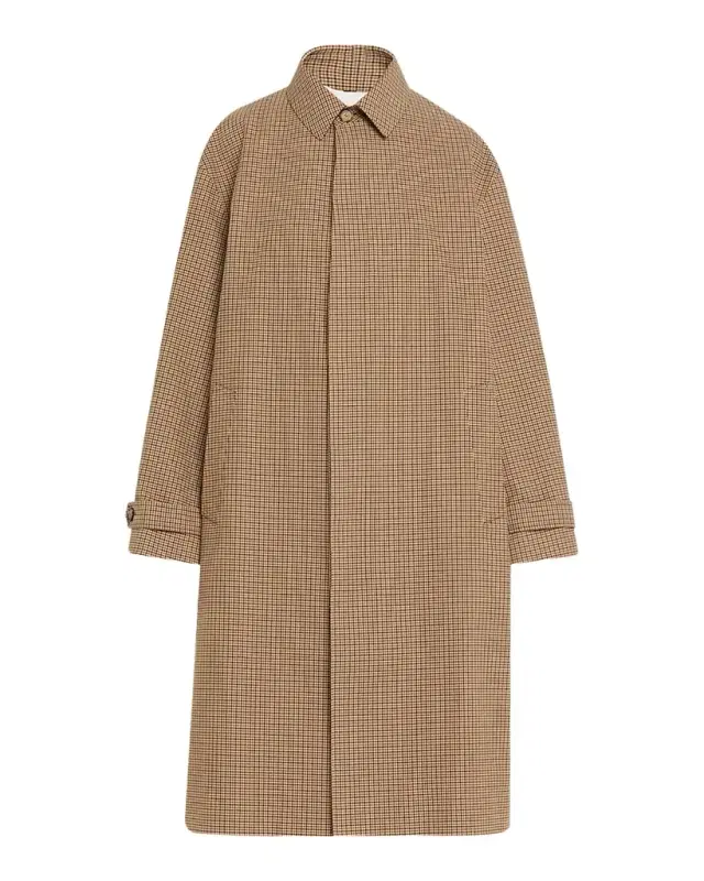 Quinn Houndstooth Single-Breasted Driving Coat