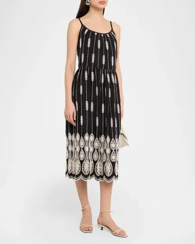 Ramy Brook Sandra Embroidered Midi Dress | Thumbnail 4