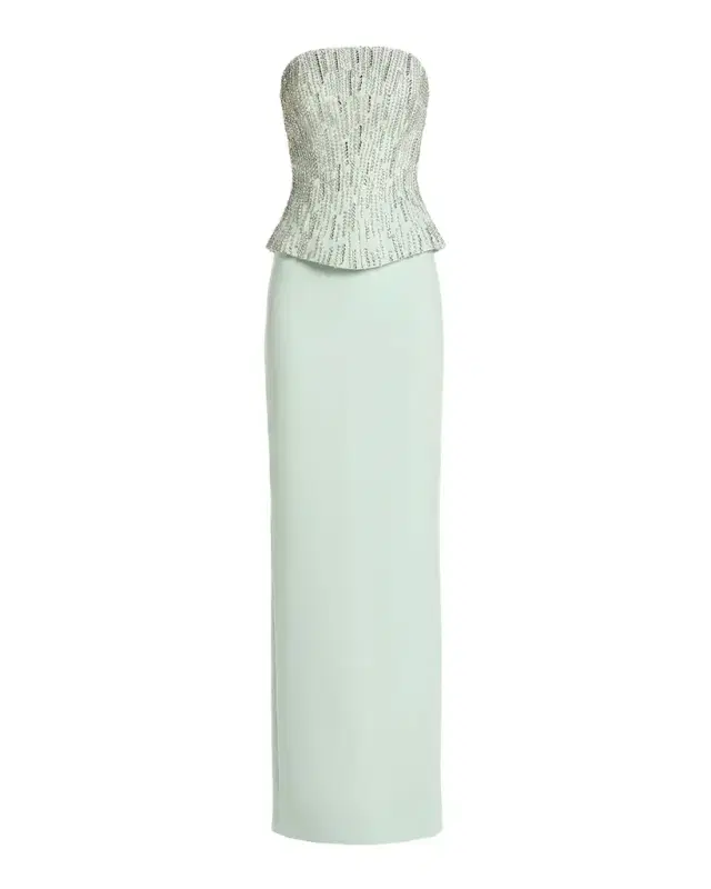 Mac Duggal Embellished Corset Strapless Column Gown