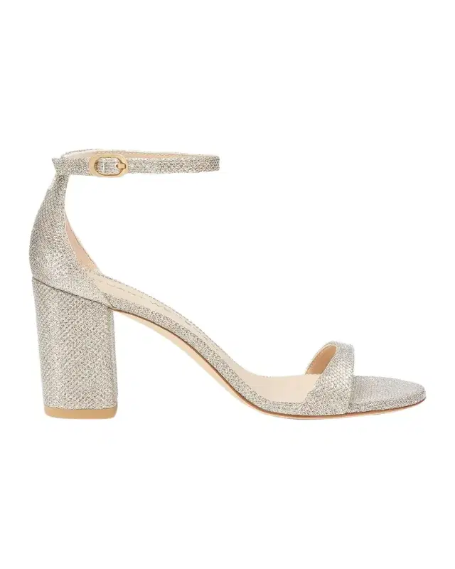 75mm Nudist Metallic Ankle-Strap Sandals