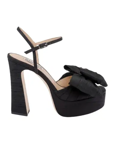 BADGLEY MISCHKA 85mm Olivia Satin Bow Platform Sandals | Thumbnail 1 BADGLEY MISCHKA 85mm Olivia Satin Bow Platform Sandals | Thumbnail 1