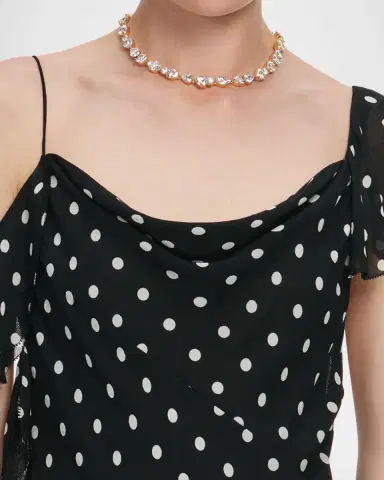 Self-Portrait Polka Dot Georgette Maxi Dress | Thumbnail 5 Self-Portrait Polka Dot Georgette Maxi Dress | Thumbnail 5