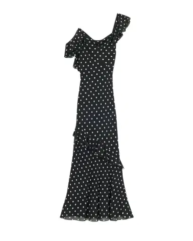 Self-Portrait Polka Dot Georgette Maxi Dress | Thumbnail 1 Self-Portrait Polka Dot Georgette Maxi Dress | Thumbnail 1