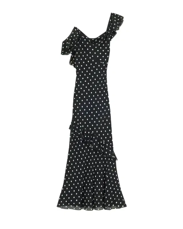 Self-Portrait Polka Dot Georgette Maxi Dress