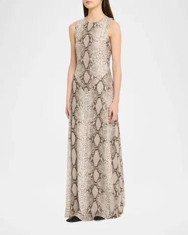 Ronny Kobo Uzina Sleeveless Python-Print Maxi Dress | Thumbnail 4