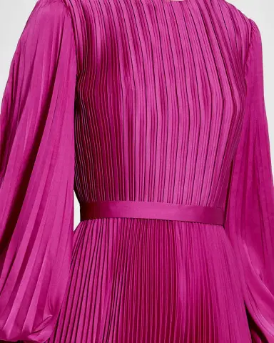Mac Duggal Pleated Satin Handkerchief Midi Dress | Thumbnail 4 Mac Duggal Pleated Satin Handkerchief Midi Dress | Thumbnail 4