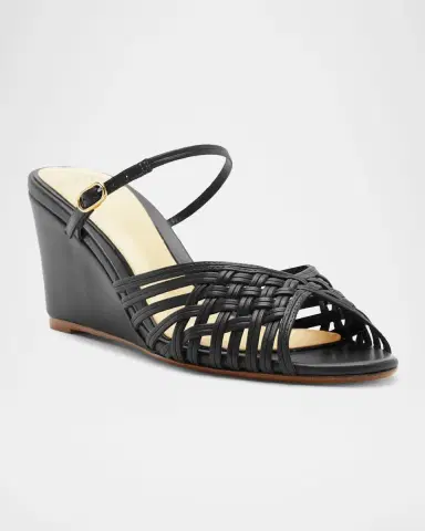 Alexandre Birman 75mm Lilian Leather Wedge Mules | Thumbnail 2 Alexandre Birman 75mm Lilian Leather Wedge Mules | Thumbnail 2