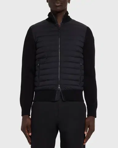 Moncler en 's Padded Crêpe Cotton Full-Zip Cardigan | Thumbnail 4