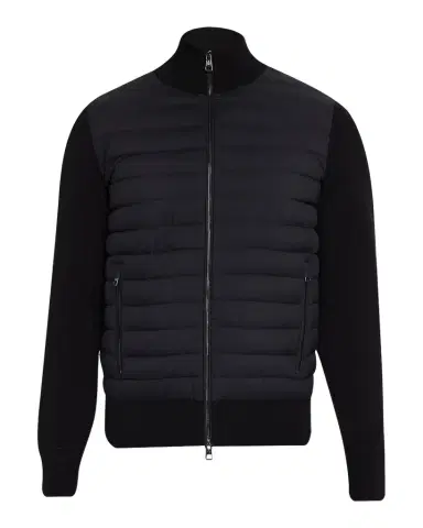 Moncler en 's Padded Crêpe Cotton Full-Zip Cardigan | Thumbnail 1