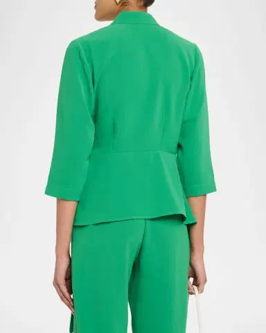 Misook Wrap-Front Crepe De Chine Top | Thumbnail 3 Misook Wrap-Front Crepe De Chine Top | Thumbnail 3