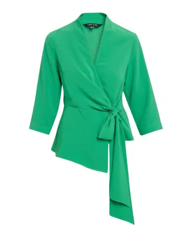 Misook Wrap-Front Crepe De Chine Top | Thumbnail 1 Misook Wrap-Front Crepe De Chine Top | Thumbnail 1