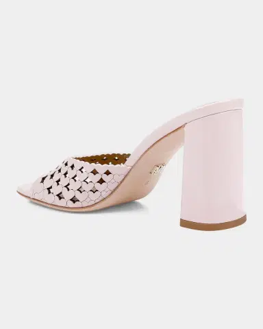 BADGLEY MISCHKA 85mm Omni Laser-Cut Heart Leather Mule Sandals | Thumbnail 2 BADGLEY MISCHKA 85mm Omni Laser-Cut Heart Leather Mule Sandals | Thumbnail 2